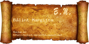 Bálint Margitta névjegykártya