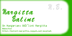 margitta balint business card